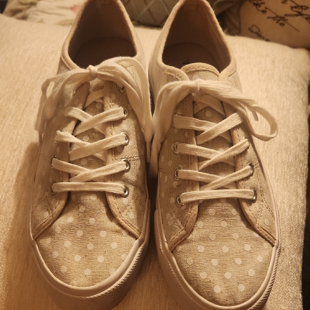 Torrid Cream Polka Dot Sneakers